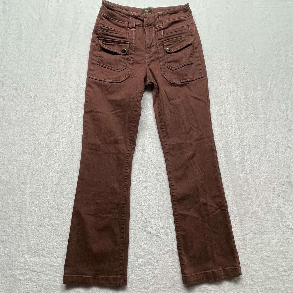 Fivestar General Co Womens Mid Rise Boot Cut Pants Jeans JP2889AR Brown Sz 3/26